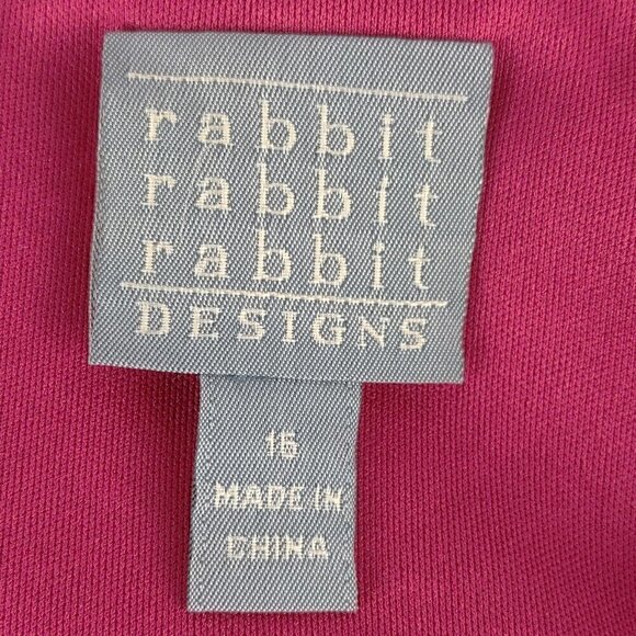 Rabbit Rabbit Rabbit Fuchsia (Off Red) Lace Dress Midi Length 3/4 Sleeve Size 16 - Picture 5 of 11